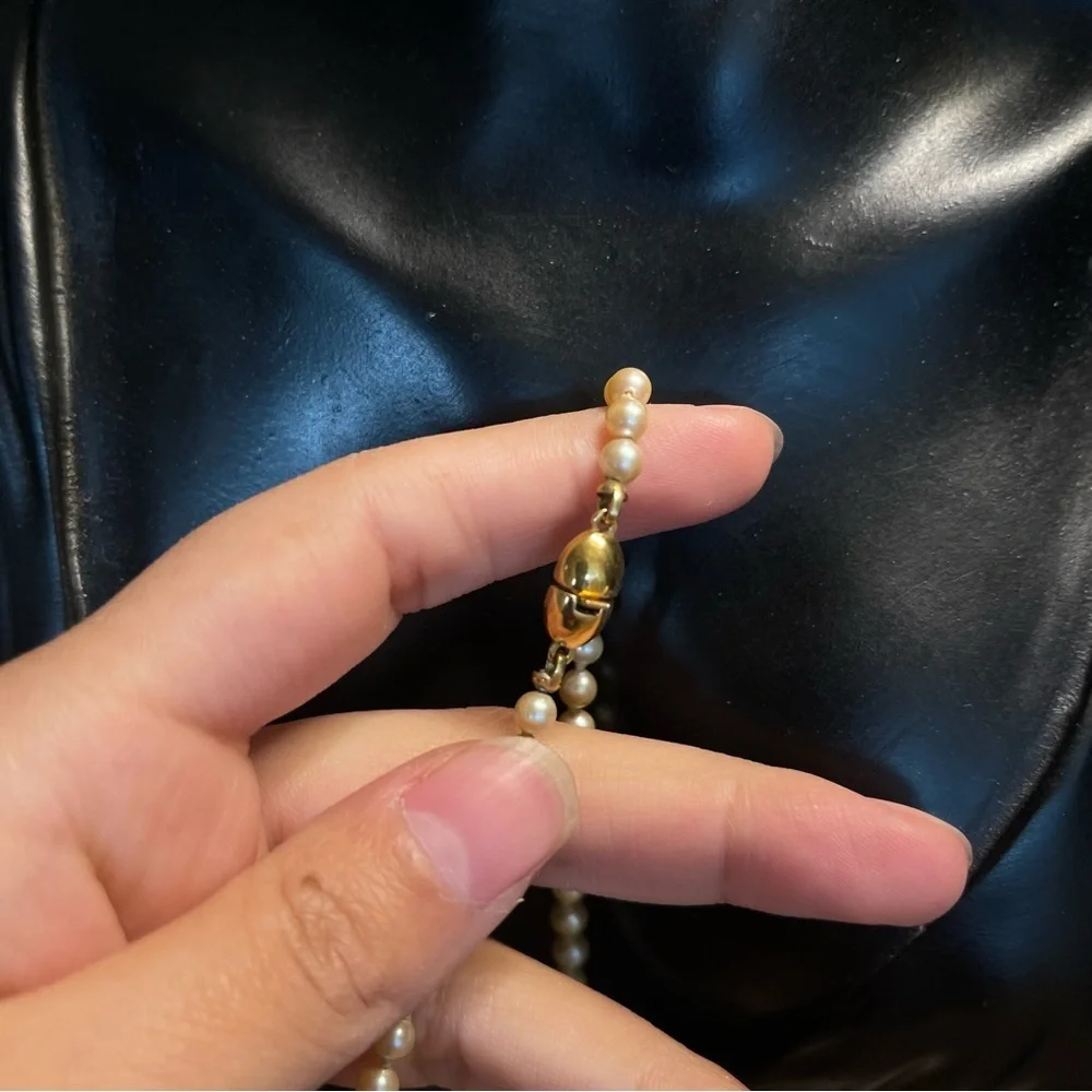 Vintage Monet gold tone faux pearl necklace